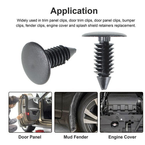DURAFORCE 100Pcs 8mm Dia Hole Plastic Rivets Fasteners Brand New For Auto Bumper Fender