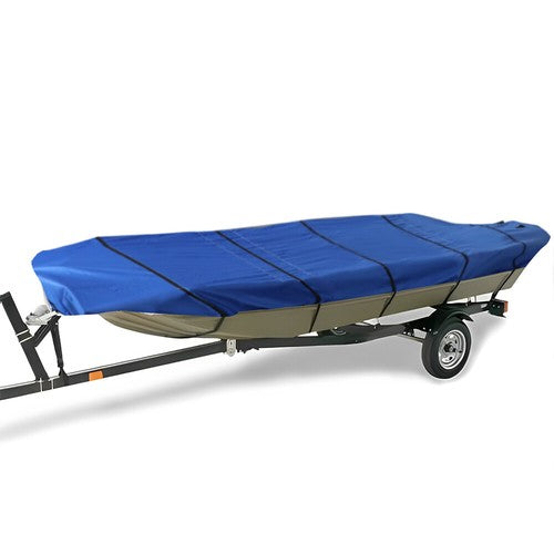 DURAFORCE 12ft Boat Cover - Waterproof Heavy Duty Towing Jon Boat Cover Blue 600D