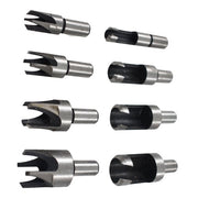 DURAFORCE 8X Carbon Steel Wood Plug Hole Cutter Dowel Maker Cutting Shank Drill Bit Set