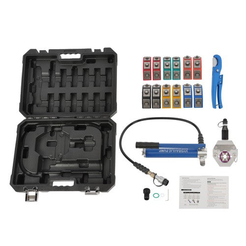DURAFORCE 7842B Hydraulic A/C Hose Crimper PVC Rubber Hose Crimping Kit Hand Pump