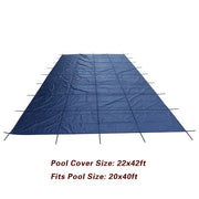 DURAFORCE Inground Pool Safety Cover 20' × 40' Rectangle Safety Pool Covers Blue Mesh
