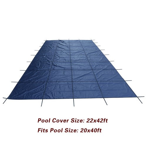DURAFORCE Inground Pool Safety Cover 20' × 40' Rectangle Safety Pool Covers Blue Mesh