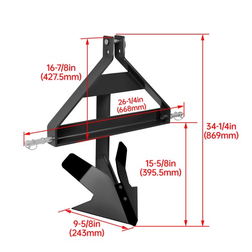DURAFORCE For Category 1 3 Point Quick Hitch Tractors Plow Black Raw Middle Buster Steel