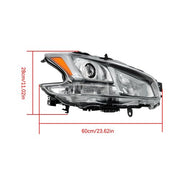 DURAFORCE For Nissan Maxima 2009-2014 Chrome Halogen RH+LH Headlights Assembly Projector