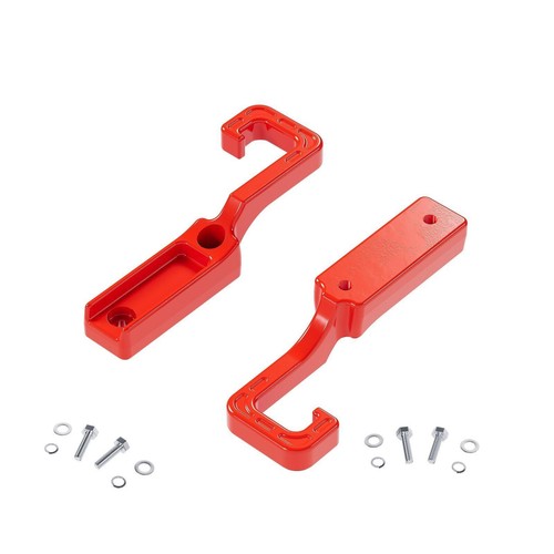 DURAFORCE Pair Red Steel Tow Hooks Kit For Jeep Grand Cherokee WK2 2015-2023 2016
