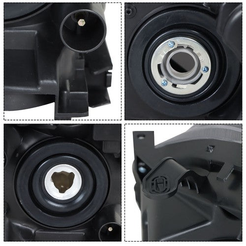 DURAFORCE Black Headlights Assembly Fit For Nissan Rogue 2008-2013 Halogen Right+Left Side
