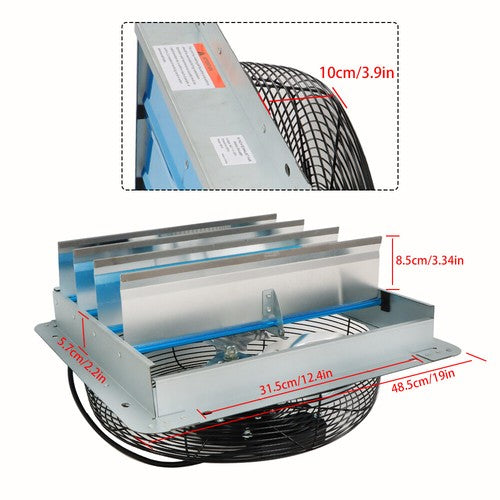 DURAFORCE Shutter Exhaust Fan 16 Inch Wall Mounted Automatic Aluminum Attic Fan