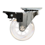 DURAFORCE 2 Inch Caster Wheels Set of 4 Heavy Duty Locking Casters with brake white