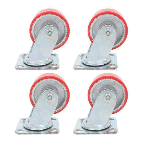 DURAFORCE 4"X 2" Heavy Duty Casters - Polyurethane Caster with Capacity up to 2800 LBS
