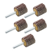 DURAFORCE 5 Pack 1" x 1" x 1/4" Shank Mounted Flap Wheels 60 Grit Aluminum Oxide