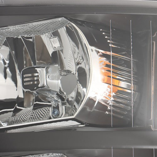 DURAFORCE Headlights Headlamps Black Housing Pair For 07-14 Chevy Silverado 1500-3500 New