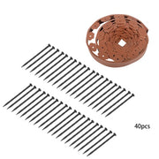 DURAFORCE 2” No Dig Lawn Border L-shaped Lawn Garden Edging Kit W/ 40 Spikes Plastic 40FT