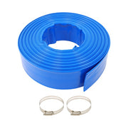 DURAFORCE 2" x 100FT Irrigation Discharge PVC Hose with Two Hose Collets For Swimming Pool
