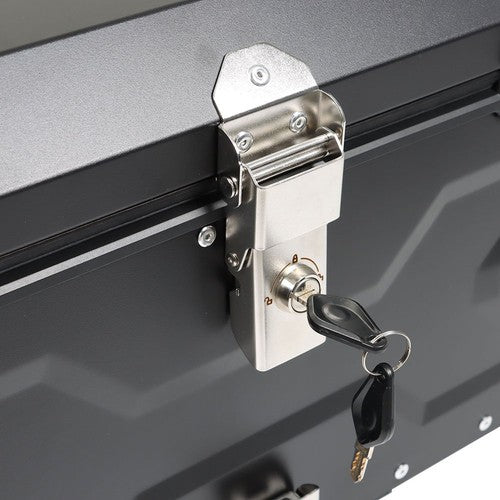 DURAFORCE 65L Black Motorcycle Tour Tail Box With Security Lock Waterproof Top Case