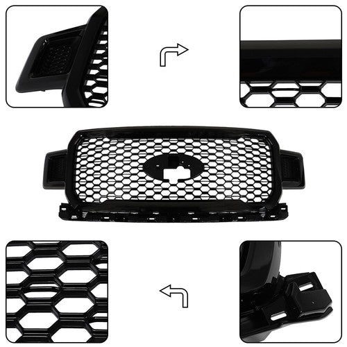 DURAFORCE Agate Black Front Radiator Grille Assembly For Ford F-150 2018-2020 JL3Z8200SL