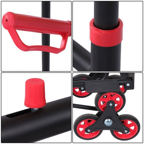 DURAFORCE W/ 6 TPR Wheels Stair Climbing Hand Truck Capacity:440lbs Telescoping Handle