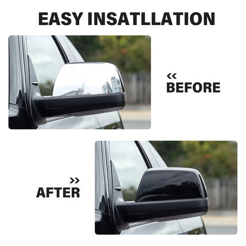 Gloss Black Side Mirror Cover Cap Replacement for Toyota Tundra Sequoia 07 19 2X