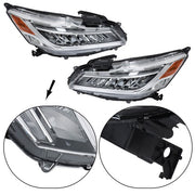DURAFORCE Headlights Fit For Honda Accord Sedan 2016-2017 Projector LH & RH Pair Set LED