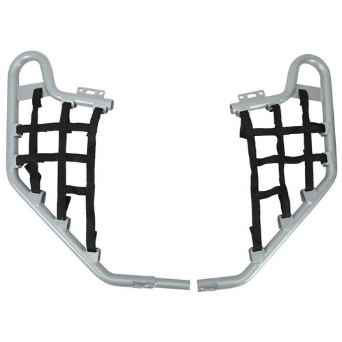 Silver Pair Of Nerf Bars With Black Nets Set for Honda TRX 700XX 2008 2009