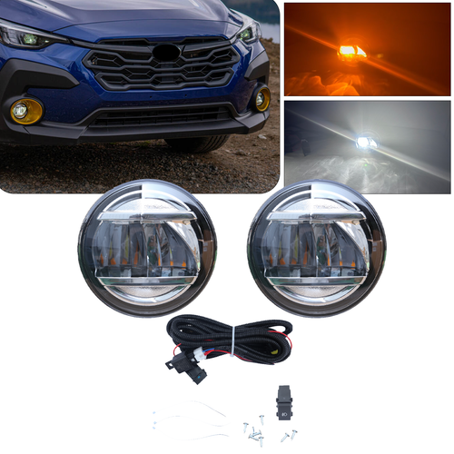 DURAFORCE Fit 2024 Subaru Crosstrek Full LED Front Fog Lights Lamp Double light W/Switch