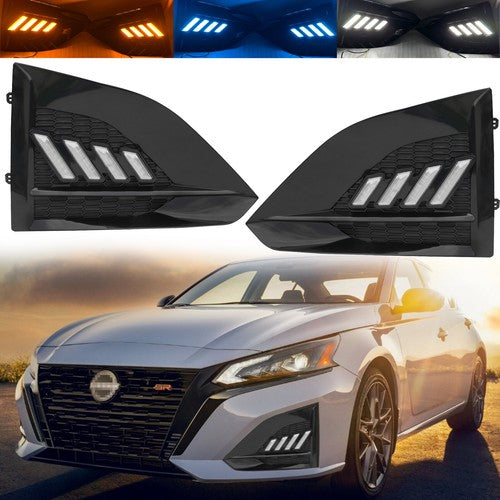 DURAFORCE For Nissan Altima Sedan 2023 2024 DRL Daytime Running Light Fog Lamp Gloss Black
