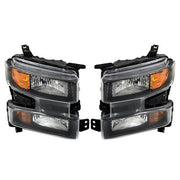 DURAFORCE Headlights+Red Brake Tail Lights For 2019-2021 Chevy Silverado 1500 Halogen 4PCS