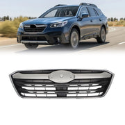 DURAFORCE Front Bumper Upper Grille ABS Plastic Chrome Black For Subaru Outback 2020-2022
