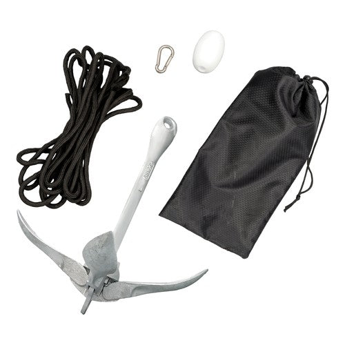 DURAFORCE 1-Pcs White 7.05lb Marine Kayak Anchor Kit Folding Grapnel Boat Anchor with Claw