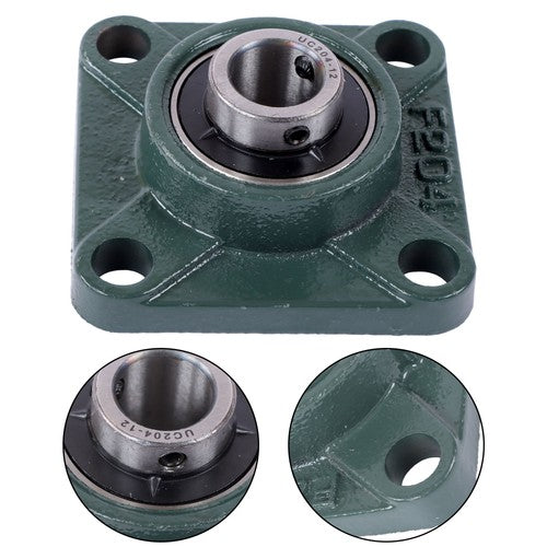 DURAFORCE 10 Pcs UCP204-12 Pillow Block Flange Bearing 3/4" Bore 4 Bolt Solid Base