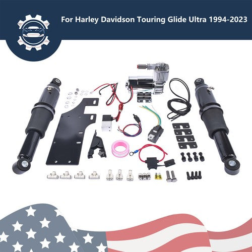 DURAFORCE Rear Air Ride Suspension Set For Harley Touring Road King Street Glide 1994-2023