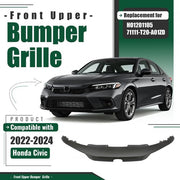 DURAFORCE Front Upper Bumper Grille Cover For Honda Civic 2022 2023 2024 HO1201105