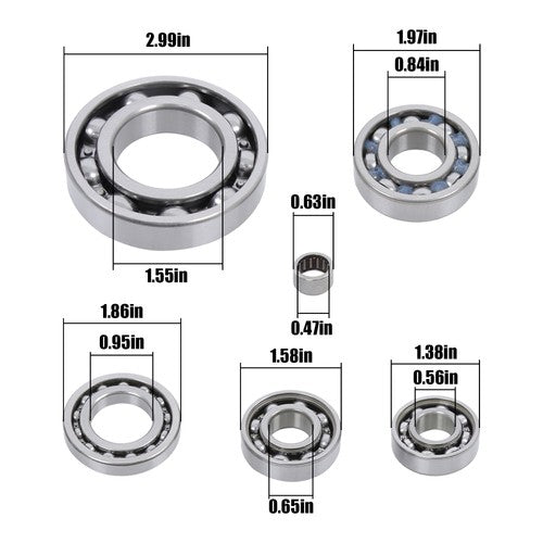 DURAFORCE 822236 HR00055/HR00057/K078 For Honda TRX 350 full bearing+full oil seal 18PCS