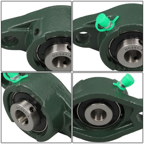 DURAFORCE 10Pcs UCFL201-8 Pillow Block Bearing 1/2" Bore 2 Bolt Flange Mounted New