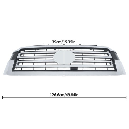 DURAFORCE Front Bumper Upper Grille Chrome New Fit For Toyota Sequoia 2018 19-22 Plastic