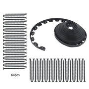 DURAFORCE Garden Edging Landscape Edging with 64 8in Spikes for Lawn 1.5 Inch 100FT Black
