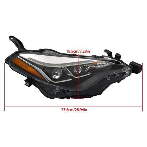 DURAFORCE Headlight Assembly Projector For Toyota Corolla 2017-2019 Halogen Black Right