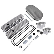 DURAFORCE Polished Valve Cover Air PCV Breather 15" Full Finned Air Cleaner For 58-86 SBC