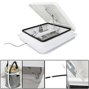 DURAFORCE For Camper Trailer Universal White 14" × 14" RV Roof Vent Fan Kit 12V 6" Blades
