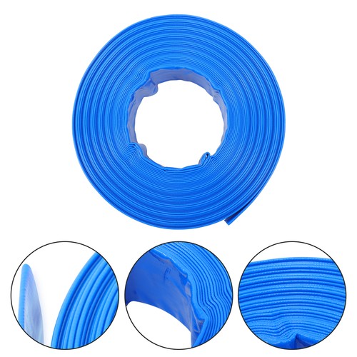 DURAFORCE 2" x 100FT Irrigation Discharge PVC Hose with Two Hose Collets For Swimming Pool