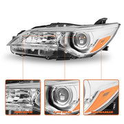 DURAFORCE Projector Headlight Assembly Chrome LH RH for 2015-2017 for Toyota Camry