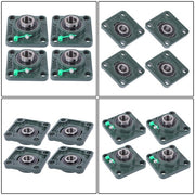 DURAFORCE 4Pcs UCP204-12 Cast Iron Pillow Block Flange Bearings - 3/4" hole with seat