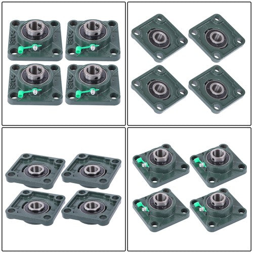 DURAFORCE 4Pcs UCP204-12 Cast Iron Pillow Block Flange Bearings - 3/4" hole with seat