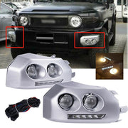 DURAFORCE For 2007-14 Toyota Fj Cruiser Chrome LED Bumper Fog Light DRL W/Wiring+Bulbs 2pc