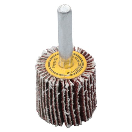DURAFORCE 5 Pack 1" x 1" x 1/4" Shank Mounted Flap Wheels 80 Grit Aluminum Oxide