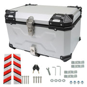 DURAFORCE 65L Top Case Tail Box Waterproof Luggage Scooter Trunk Storage Silver Motorcycle
