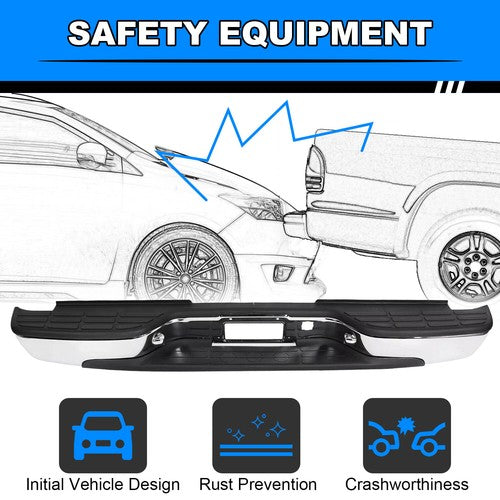 Complete Chrome Rear Bumper for 1999-2007 Chevy Silverado GMC Sierra 1500 2500