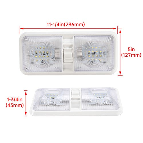 5x RV LED 12V Double Dome Light Ceiling Fixture for Camper Trailer Marine