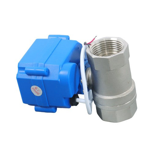 DURAFORCE Solid Motorized Ball Valve 3/4in Full Port SS 9-24V AC/DC NC Auto Return