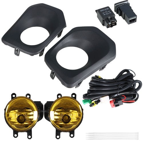 DURAFORCE Smoked Driving Fog Lights+Wiring Switch Bezel Kit For 16-20 Toyota Tacoma 2.7L