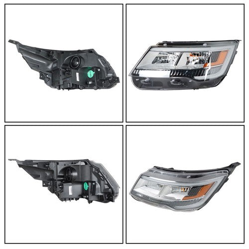 DURAFORCE Left LH Fit For Ford Explorer 2016-19 Halogen W/LED DRL Headlight Chrome Housing